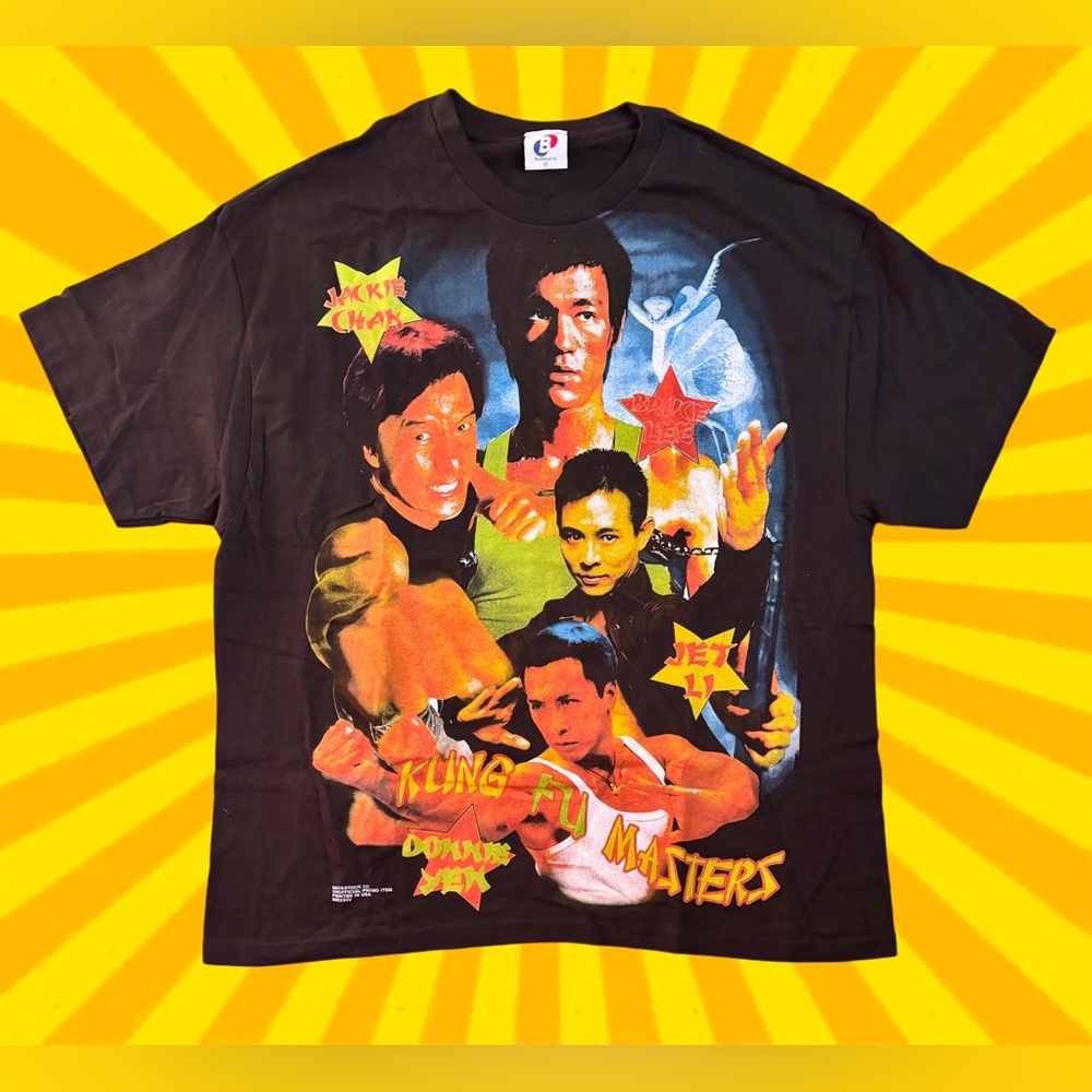Backstock Co Kung Fu AOP T Shirt Bruce Lee Jackie Chan Jet Li Donnie Yen XXL